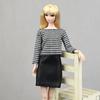 Daily Clothes Set For Barbie Dolls Accessories Doll Outfits Houndstooth Plaided Tops & Black Skirt For Barbie Dollhouse DIY Toy