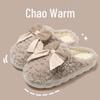Осень Зима Женские Милые Хлопковые Тапочки с Бабочками Толстоподошвенные Плюшевые Тапочки
