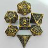Набор из 7 полых металлических кубиков для D&D RPG с гравировкой дракона, многогранные кубики, настольные игровые аксессуары для Мастера Подземелий, коллекционера