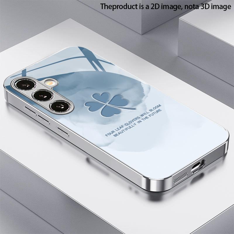 Abalone Leaf Tempered Glass Case, 2D, Suitable for S26, S25, S24, S23, S22, S21, S20, A56, A36, A16