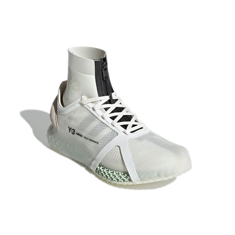 adidas Y-3 Runner 4D IOW Mid Core Белые кроссовки унисекс Off-White Black GZ9142