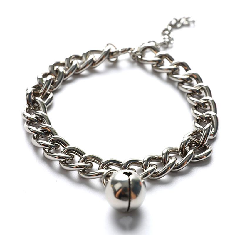 Ошейник для дрессировки собак, кошек, домашних животных, кубинская звено, толстая цепочка, ожерелье, золото, 6/8/10 дюймов