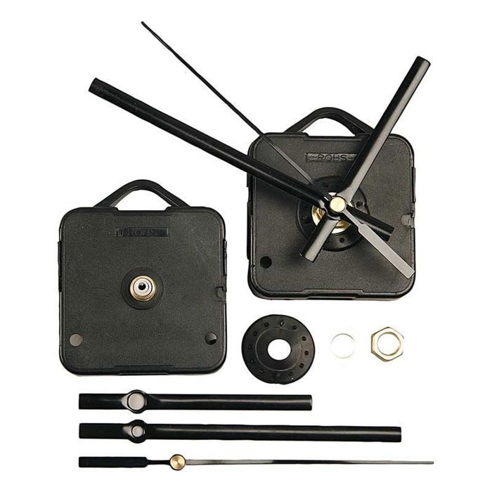 2 mécanismes d'horloge avec aiguilles - max. 10 mm