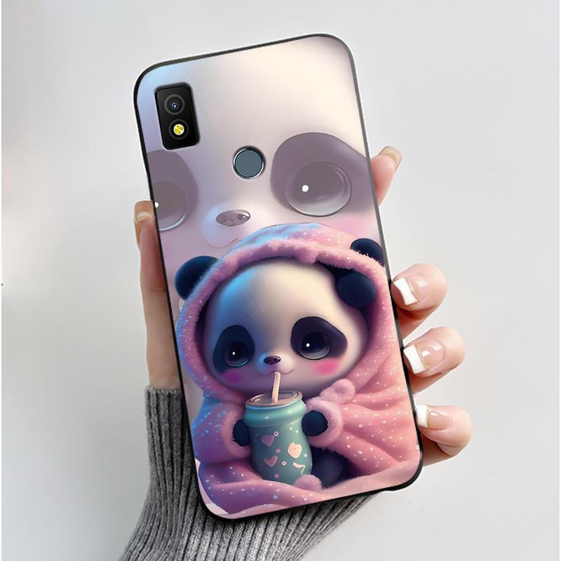 For Cricket Icon 4 Case Luxury Cute Love Rabbit Funny Black TPU Soft Silicone Protective Phone Case for Cricket Icon4 Back Cover