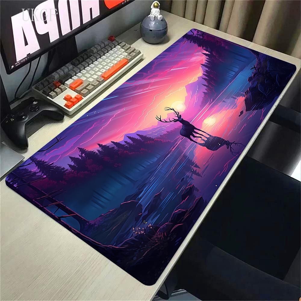 900x400 HD Print Rubber Mouse Pad Landscape Mountain Sunset Cartoon Mouse Pad XXL Extended Mouse Pad Pc Computer Non-slip Carpet