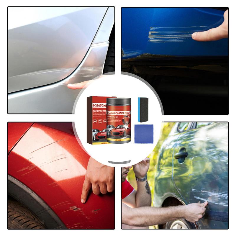 Car Scratch Remover For Vehicles Gentle Scratch Repair Wax Safe Application With Cloth And Sponge For Car Paint Scratch Repair