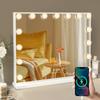 FENCHILIN Makeup Actress Hollywood For Wall Includes USB Three Color Lighting Stepless Includes 15 LED 10x Magnifying 58x46cm Mirror, Mirror, Mirror,