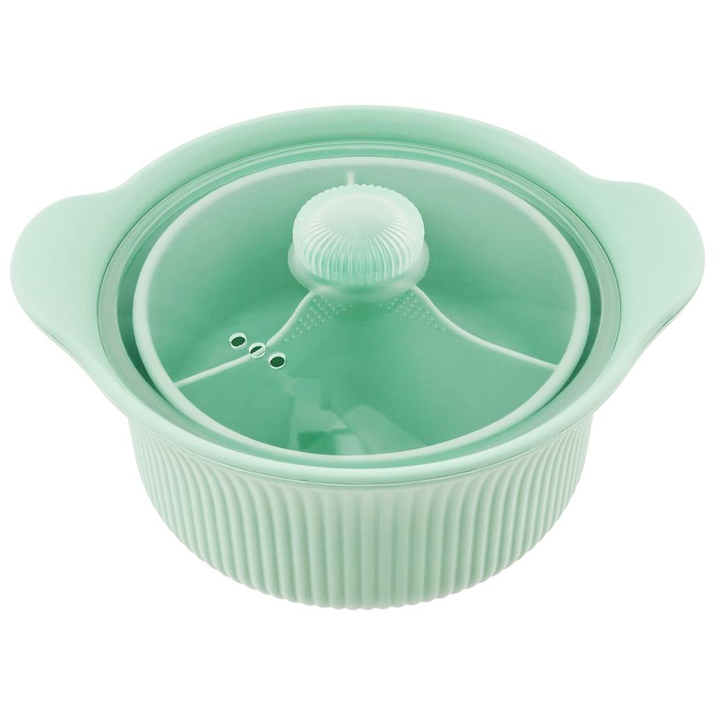 Микроволновая силиконовая пароварка 3 отделения Кастрюля для микроволновки Термостойкость Многофункциональная пароварка Миска Портативная кастрюля для аэрофритюрницы Легко