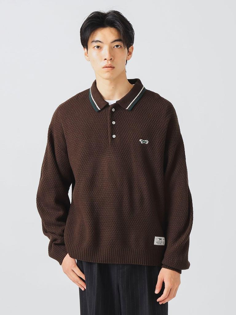 [BEAM'S HEART] L/S Knit [EXCLUSIVE] PENNEY'S FOX One-Point Knit Polo Men's D.BROWN Size S