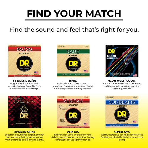 DR Strings SUNBEAMS Phosphor Bronze Acoustic Guitar Strings .011-.050 RCA-11