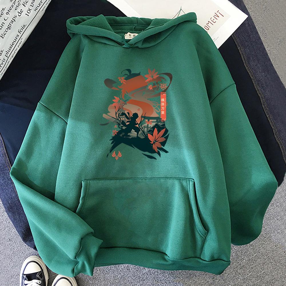 Толстовка Kazuha с капюшоном Genshin Impact с принтом Game Cartoon Hoody Kaedehara Kazuha Hoodies Women Long Sleeve Tops Girls Clothes