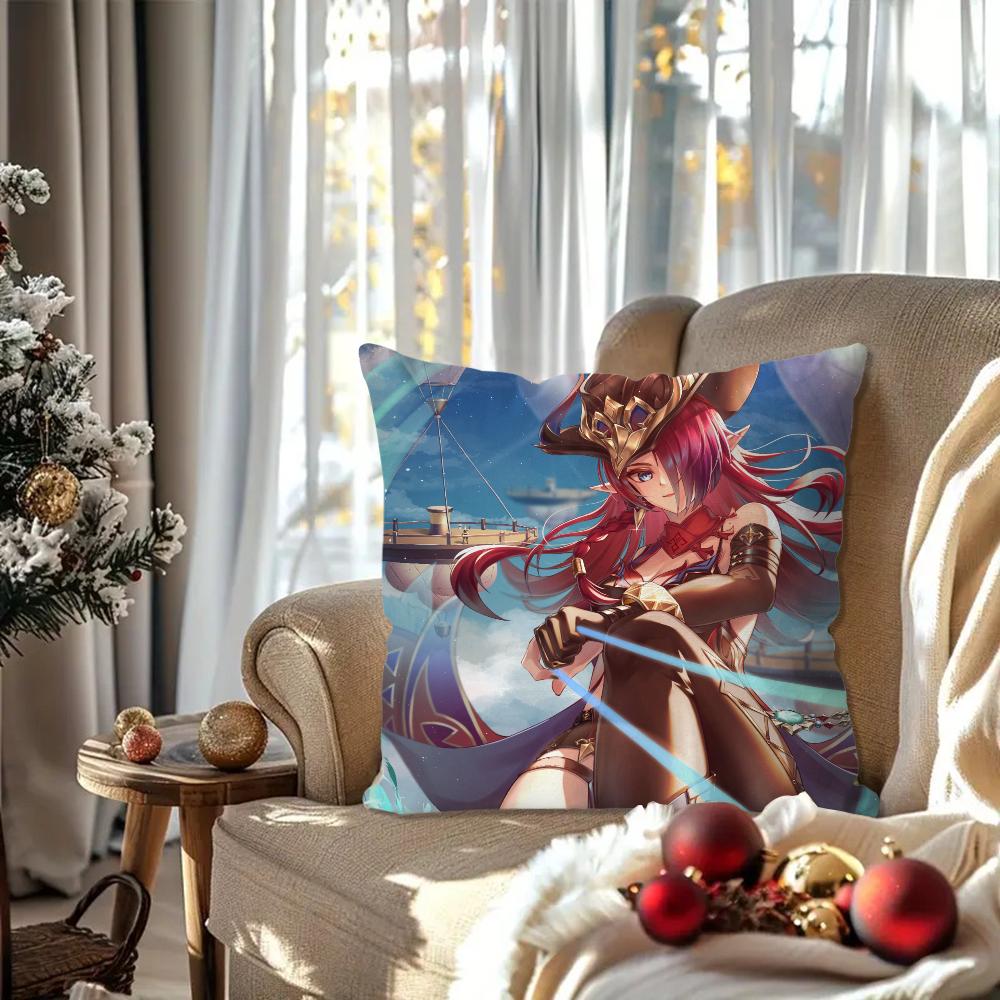 Игра Genshin Impact Наволочка Чхаска Квадратная Подушка Спальня Диван Досуг Комфорт Подушка Авто Гостиная Домашнее Украшение 40X40
