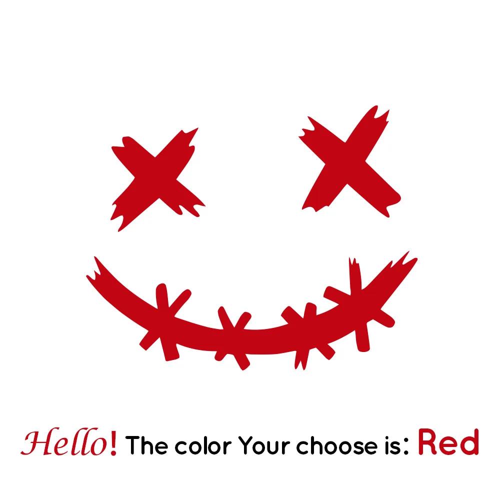 Наклейка на автомобиль Наклейки с улыбающимся лицом демона Наклейки на мотоциклетный шлем Светоотражающая Водонепроницаемая Наклейка с улыбающимся лицом Украшение кузова автомобиля