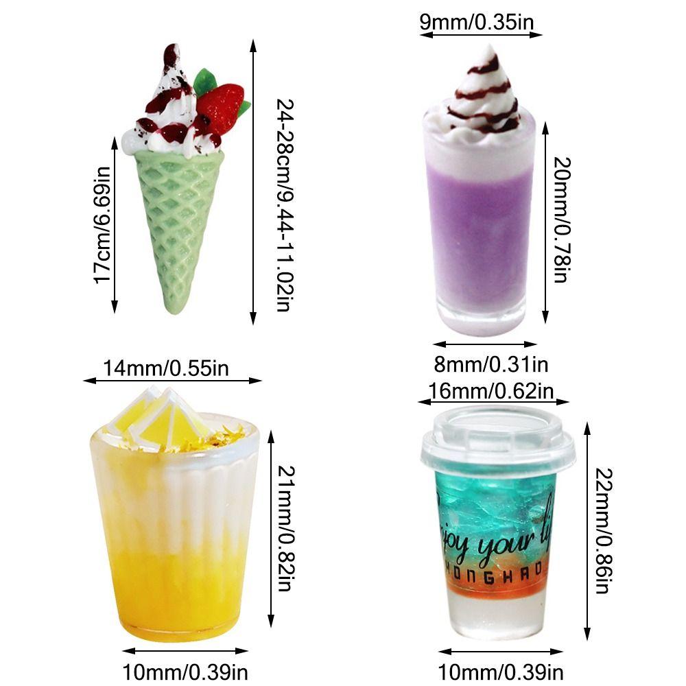 Multicolor Dollhouse Drinks Dessert Doll Accessories Micro Beverage Cup Gift Miniature Ice Cream