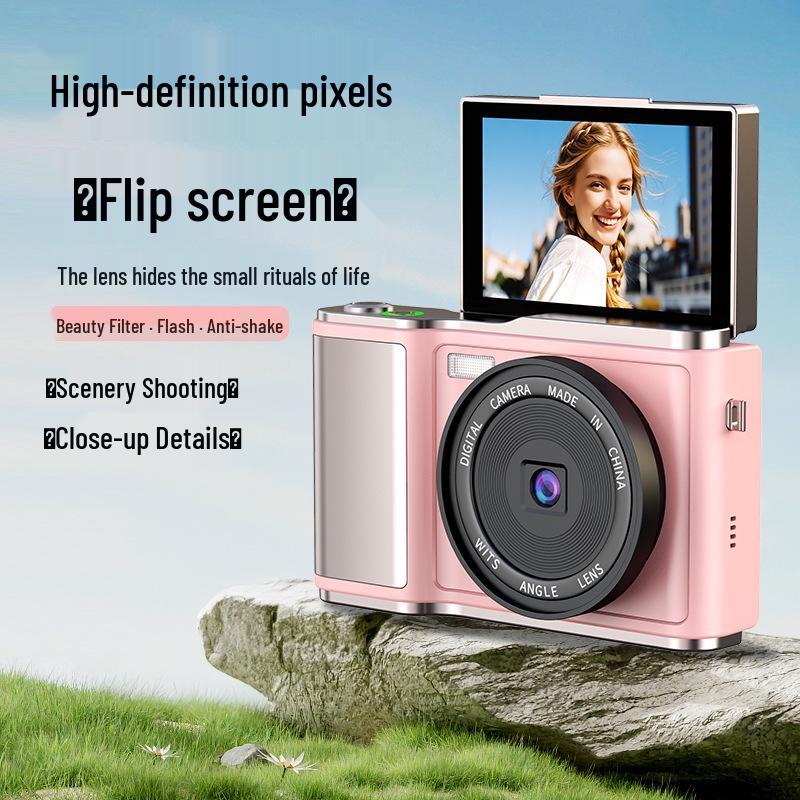 3.0-Inch Large Screen Flip-Out Selfie Camera for Students & Travel Vlogging