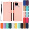 RealmeC15 Cases For Realme C15 Wallet Leather Flip Cases Realmec15 Protective Card Slot Book Cover Solid Color Fundas