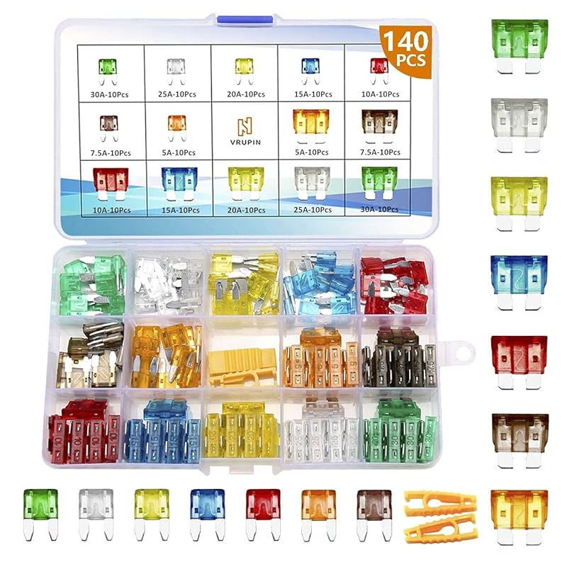 282Pcs-Car Fuses Assortment Kit,Blade-Type Automotive Fuses,Automotive Fuses-Standard&Mini&Low Profile