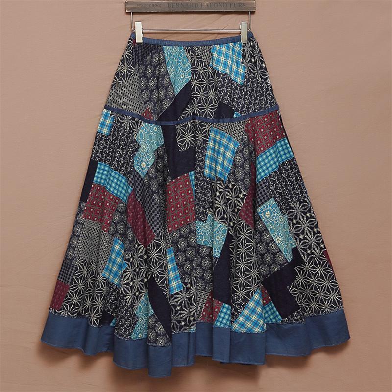 Spring Summer Fashion Women's Cotton Linen High Waist Slim Half Length Temperament Check Print Swing Skirt Plus Size