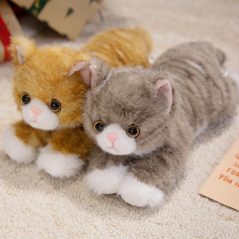 Милая лежащая плюшевая кошка - Игрушка-компаньон для сна котенка, Идеальный подарок на день рождения для девочек