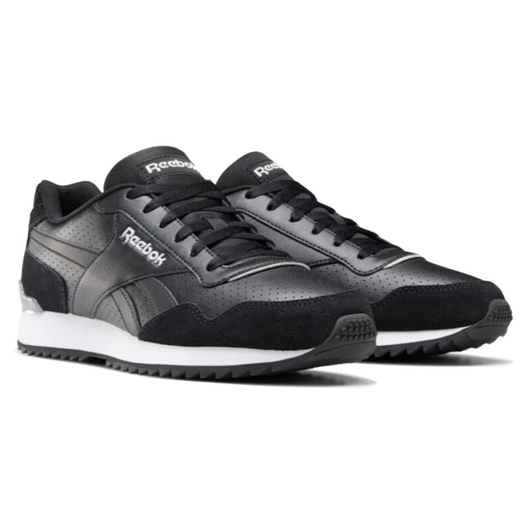 Reebok Спортивные повседневные кроссовки Royal Glide Ripple Clip из ПУ с амортизацией, низкие, унисекс, черные EF7712