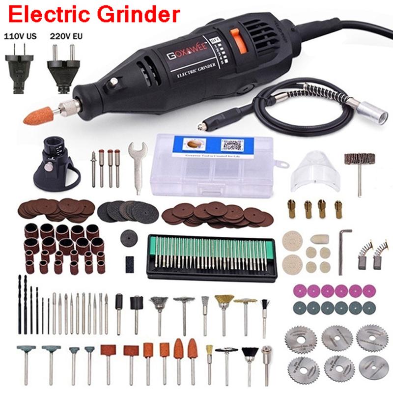 Электрическая мини-дрель, роторная шлифовальная машина, полировка сверла своими руками с 6/130 шт. аксессуарами