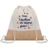Sac Cabas - PLANETEE - Sac Cabas - Jute Naturel - Motif Caroline Elle Assure Grave ! - Fabriqué En France