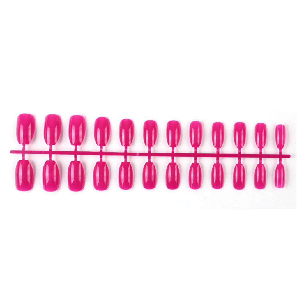 Pack of 24 Short Ballerina Safe Scratch-resistant Coffin False Nails French Style DIY Graceful Personality Acrylic Nail