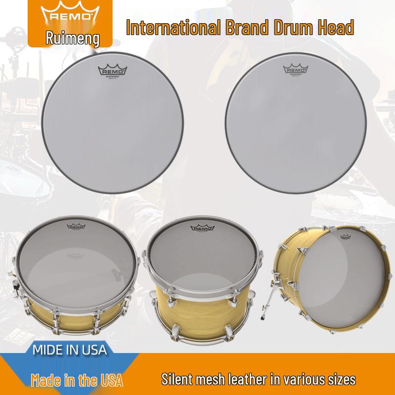 Allied Parts 14" REMO Пескоструйная Шведская Барабанная Установка, Черно-Белый Однослойный Резонансный Пластик для Барабана