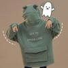 Women Autumn Thick Loose Oversize Sweatshirt Harajuku Letters Printed Frog Casual Hooded Hoodies Thicken Pullover Female