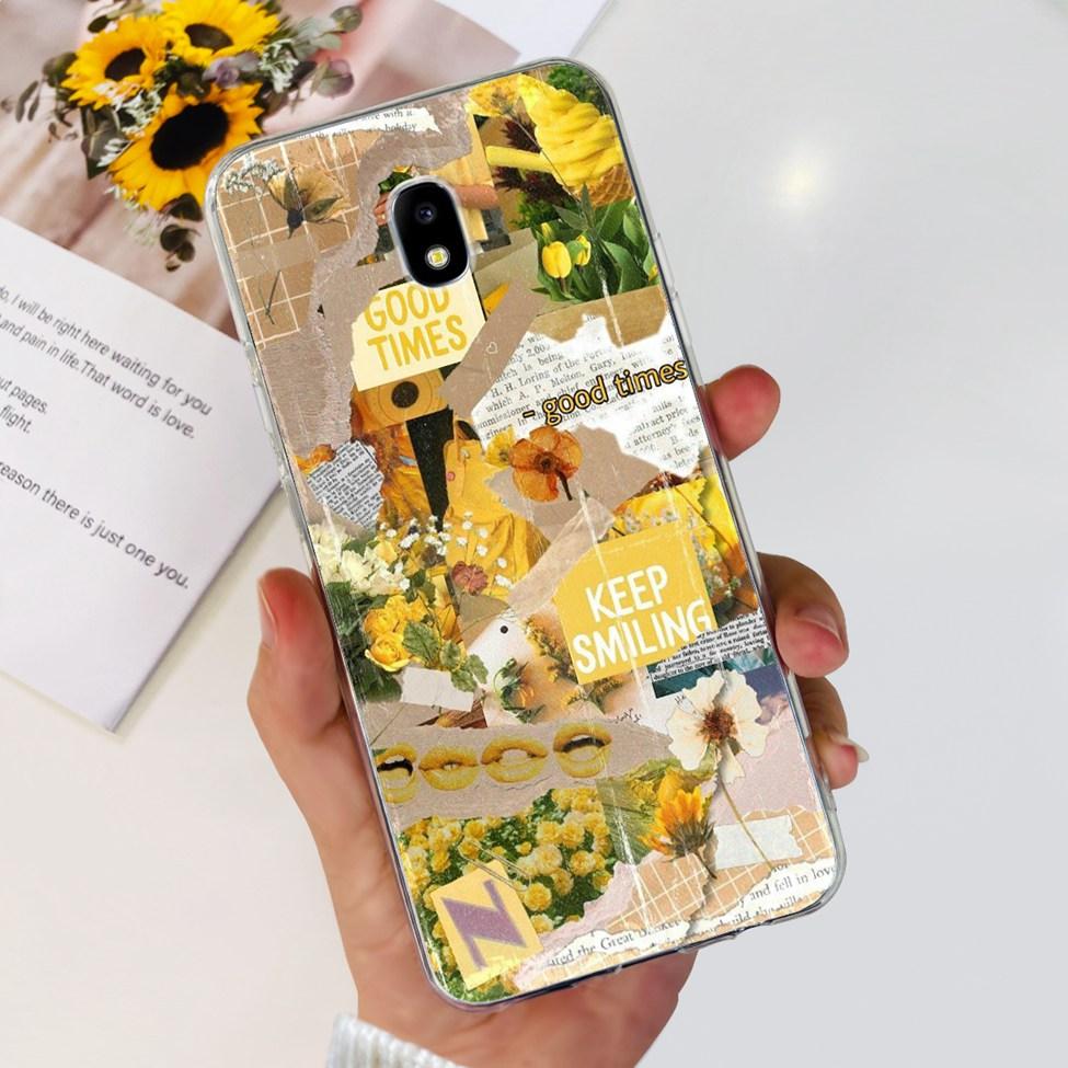 Чехол для Samsung J3 J5 J7 2017 Чехол Милый Мультяшный Кот Модные Цветы Задняя Крышка Для Samsung Galaxy J7 2017 Чехол для Телефона