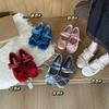 Sheepskin Version~ Velvet Flat Mary Jane Shoes Women's Spring New Double Buckle Bow Ballet Shoes Retro Single Shoes