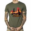 Oversized Summer Man T Shirt California Fire Silhouette Trees Prayer Short Sleeve Comfortable Round Neck Tee Shirt
