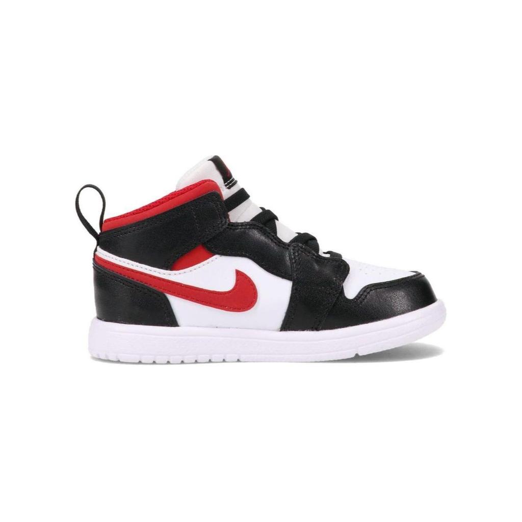 Air Jordan 1 Mid ALT TD Black Gym Red Baby Sneakers White AR6352-122