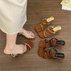 Broken Heel Niche Thin Belt Cool Slippers Fairy Shoes 2025 New Summer Wear High Heels Sandals