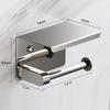 Stainless Steel Toilet Paper Holder Shelf with Tray Bathroom Accessories Kitchen Wall Hanging Punch-Free