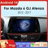 Android 14 Для Mazda 6 GJ Atenza 2012 2013 2014 2015 2016 2017 Carplay Auto Автомобильный Мультимедийный Автомагнитола Видеоплеер GPS
