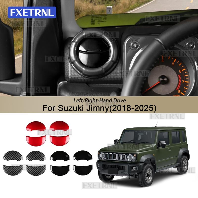 Для Suzuki Jimny 2018 2024 2025 ABS Углеродное волокно Глянцевый черный LHD RHD Автомобильный вентиляционное отверстие AC Накладка на лопасть