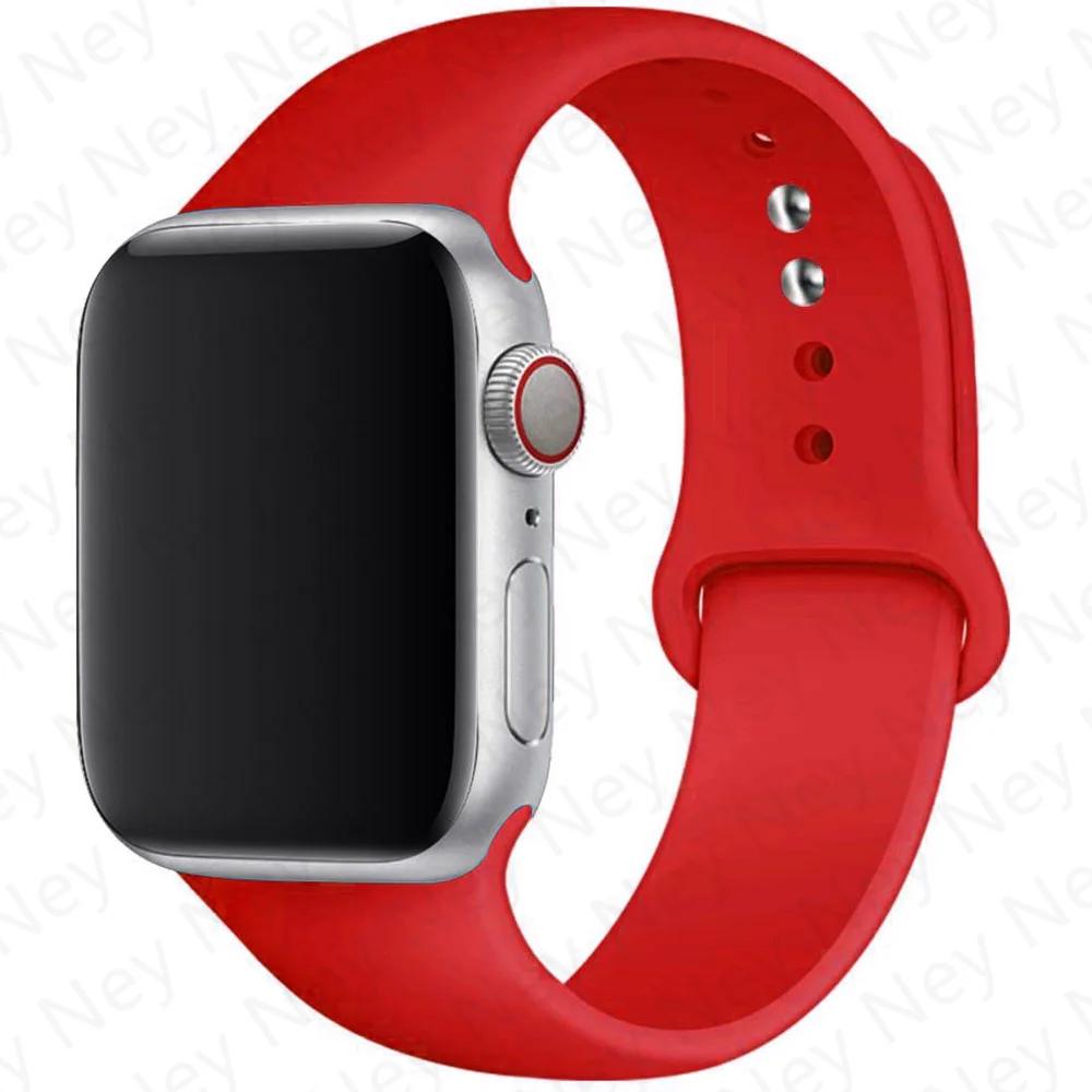 Силиконовый ремешок для Apple Watch Band 44 мм 40 мм 49 мм 45 мм 41 мм 38 мм 42 мм Correa Belt Bracelet IWatch Series 9 8 7 6 5 3 SE Ultra 2