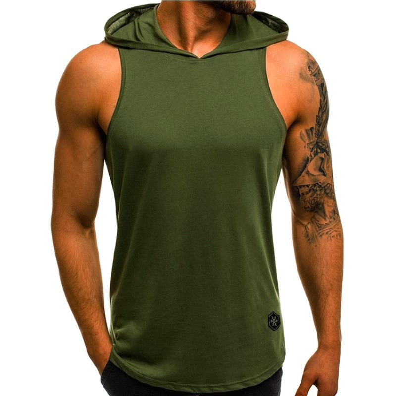 Men S Slim Breathable Sleeveless Hooded Sports Vest