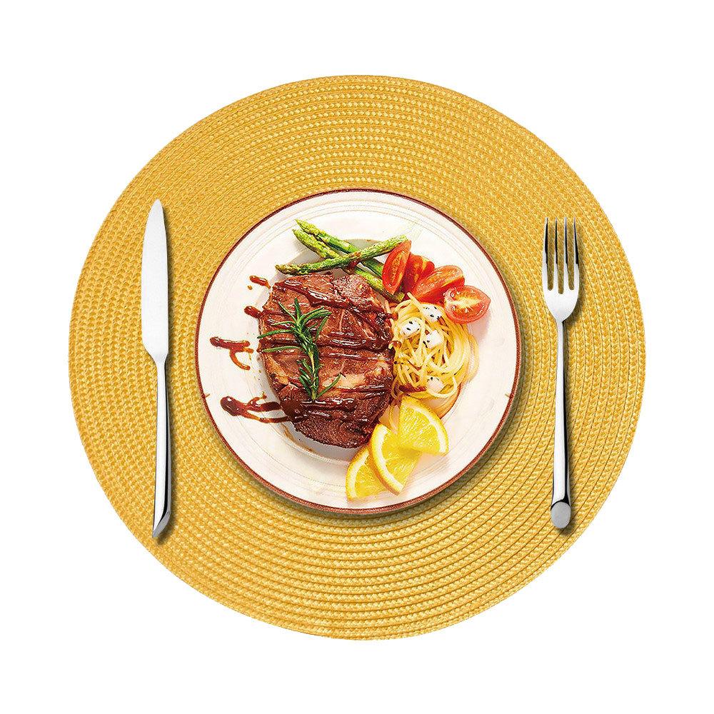 Round Placemats Set  Braided Circle Place Mat Washable Table Mats for Kitchen Dining Table Mixed Color Non-Slip Place mats