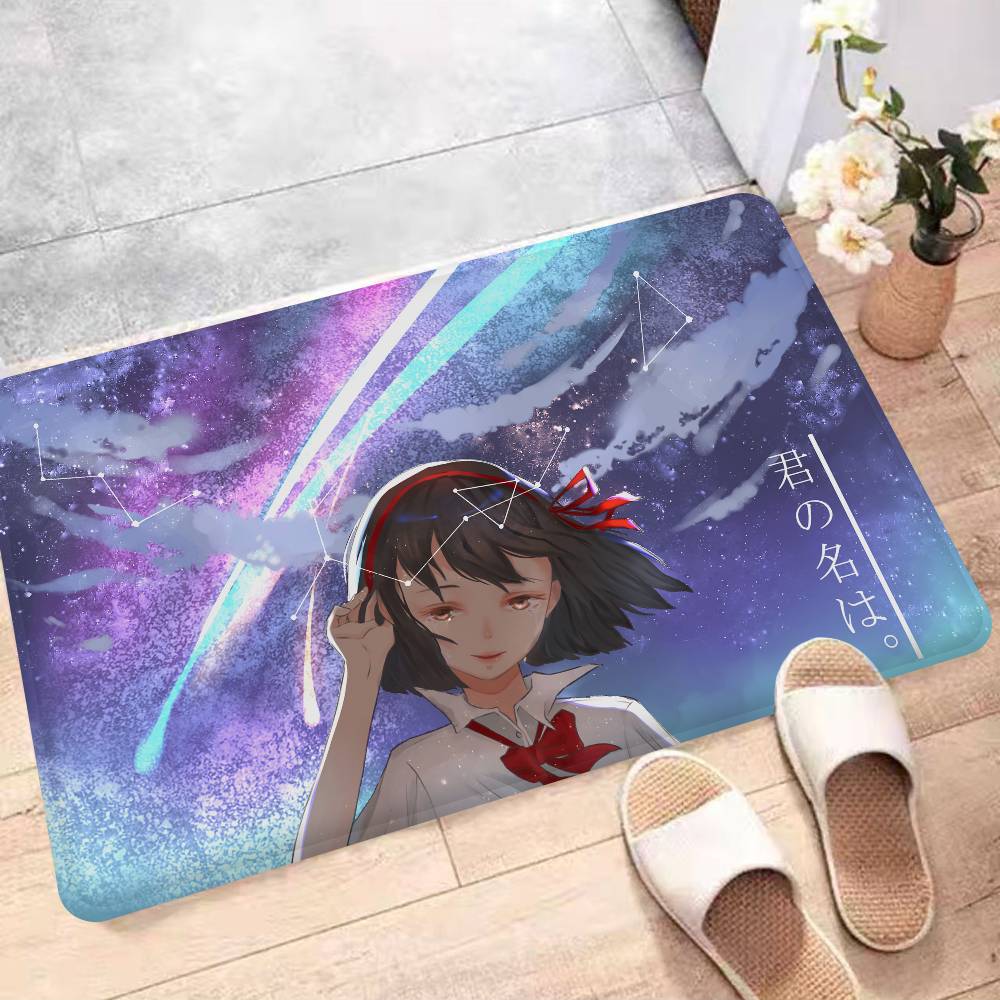 Аниме Твоё имя Коврик для пола Прямоугольный Противоскользящий Домашний Мягкий Коврик для ванной Входная дверь В помещении На улице Коврик Добро пожаловать Дверной коврик