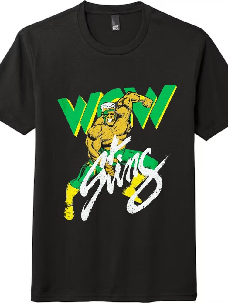 Унисекс Футболка WCW Sting в стиле рестлинга, Ретро Повседневная Модная Футболка с Коротким Рукавом