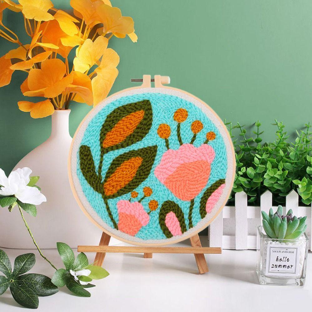 Набор для вышивания иглой с цветочным узором, Набор для вышивания, Домашний декор, Ковровое вышивание, Стартовый набор