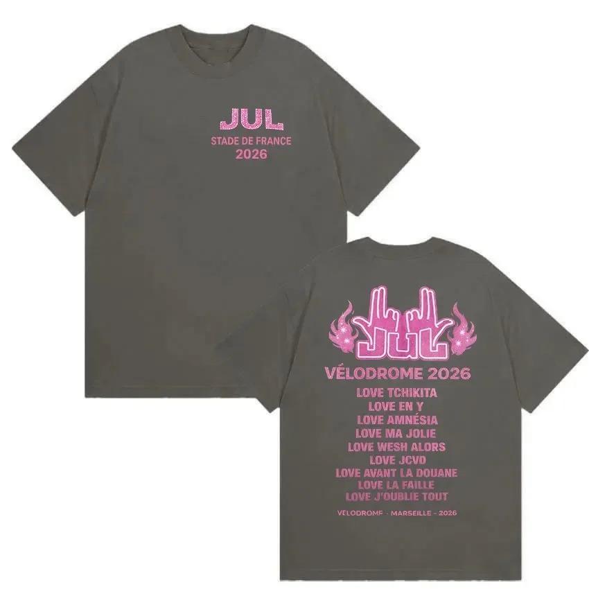 Rapper Jul 2026 Stade De France Album Fan TShirt Unisex Vintage Aesthetic Fashion Cotton Short Sleeve Streetwear TShirt