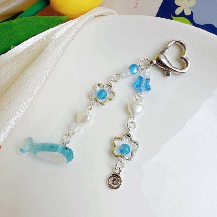 Кулон-кит, брелок с бусинами, брелок с морским животным, аксессуары для мобильного телефона, модный шнурок для мобильного телефона, украшение