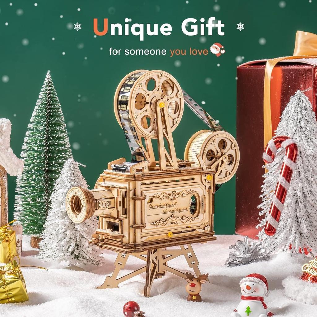 ROBOTIME ROKR Vitascope Movie Projector 3D Wooden Puzzle LK601