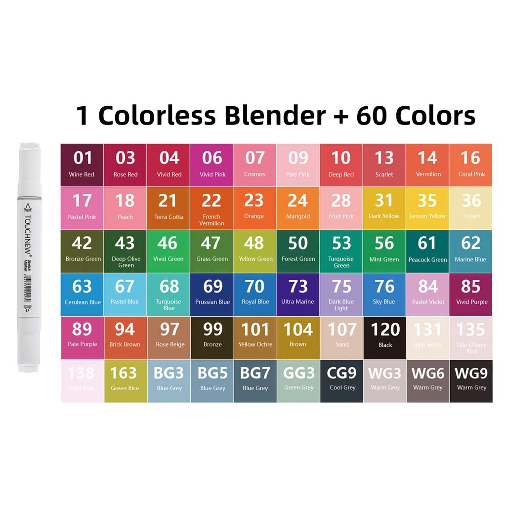 TOUCHNEW 40/60/80/168 Цветов Набор Спиртовых Маркеров COPIC Маркеры для Рисования Двусторонний Наконечник Перманентные Маркеры для Эскизов Манга Принадлежности для Искусства