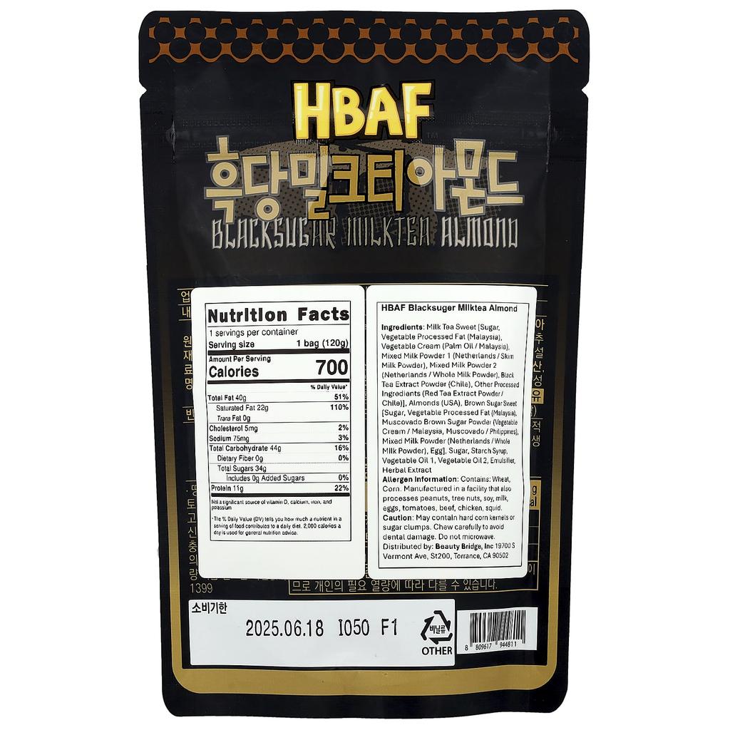 HBAF Brown Sugar Milk Tea Almond, 120g