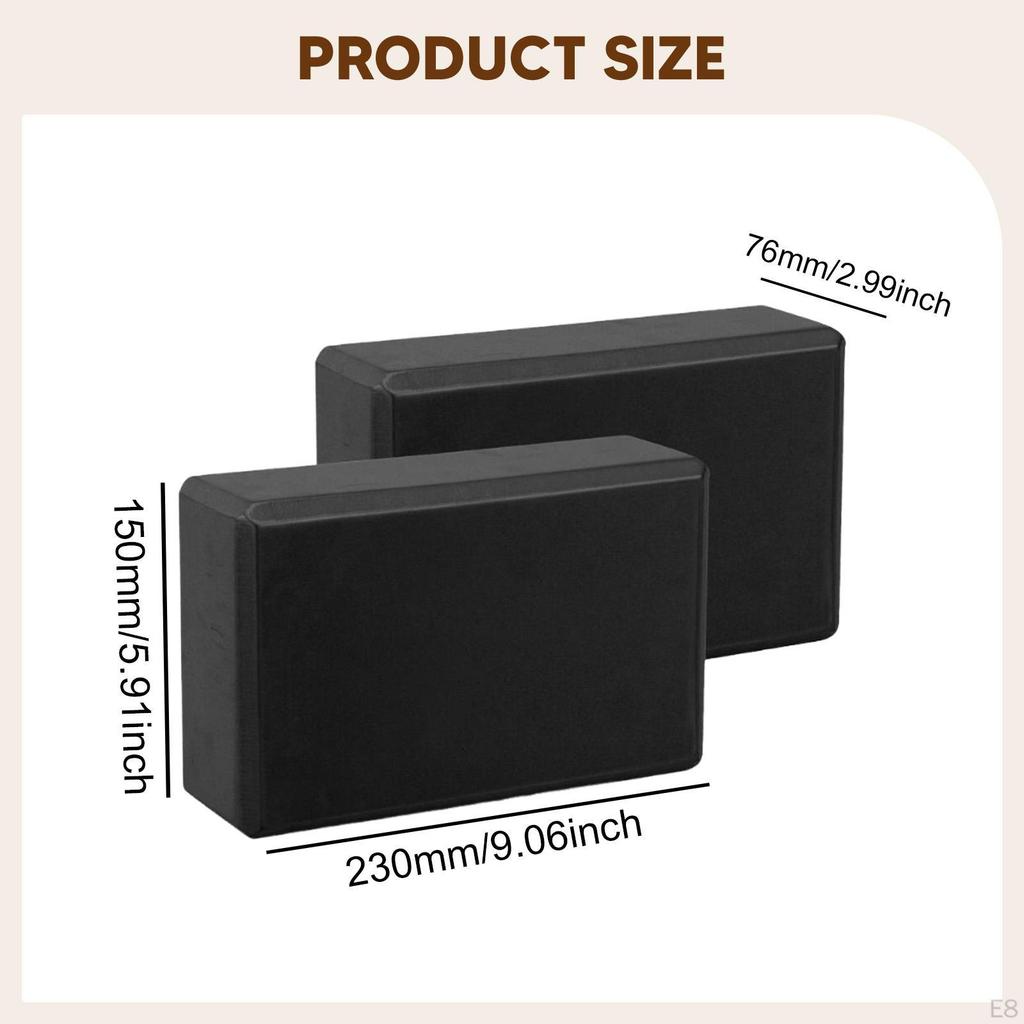 2 Pieces Yoga Blocks EVA Foam Anti Slip Soft Exercise Accessories for Gym Stretching