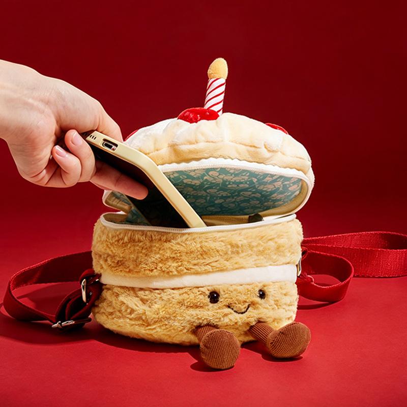 21 см Клубничный Торт Сумка на плечо Плюшевая Высокое качество Сладкая кукла Деликатный Десерт Рюкзак Подушка Вечеринка Реквизит Рождественские подарки